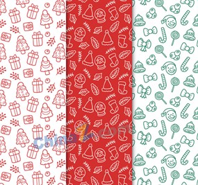 创意圣诞元素无缝背景矢量图